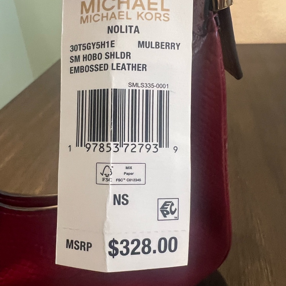 NWT Michael Kors Nolita Small Embossed Leather Hobo Shoulder Bag - Picture 10 of 10